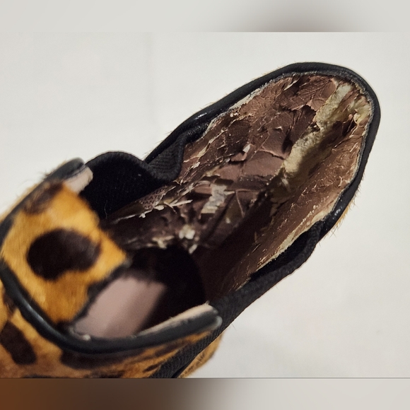 Womens Vince Camuto Leopard Print Heeled Platform Booties Size 7 1/2 B - Picture 9 of 10